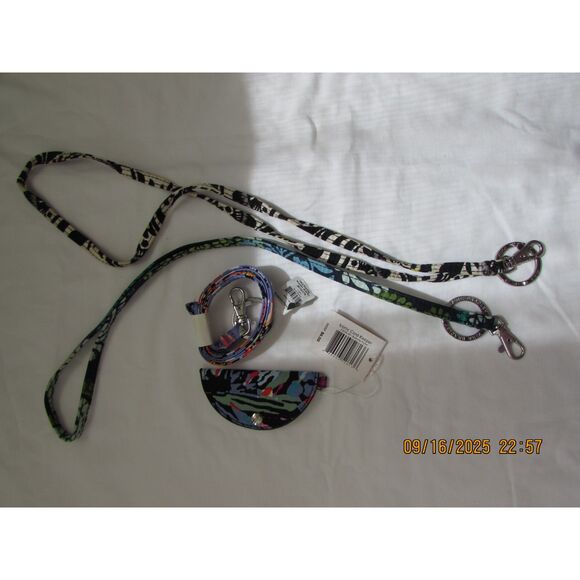 Vera Bradley set of 3 lanyards and a cord keeper new with tags, gently used keys - Picture 1 of 4